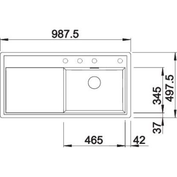 BLANCO ZENAR XL 6S-F jobb antracit t.n