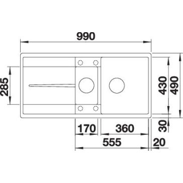BLANCO METRA 6S-F fekete exc., SZINTBE ÉPÍTÉS