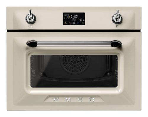 SMEG KOMPAKT KOMBINÁLT MIKROHULLÁMÚ SÜTŐ, Victoria design, Galileo, 45 cm, ES LCD, bézs