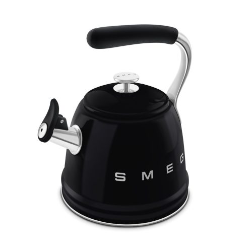 SMEG VÍZFORRALÓ TEÁSKANNA, retro, síppal, fekete