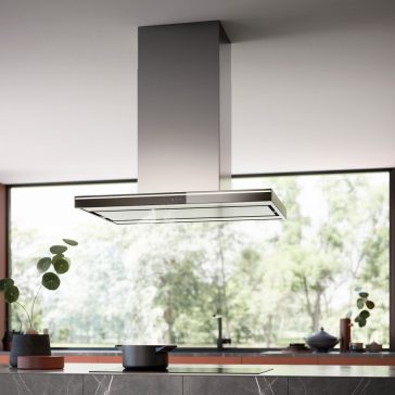   Falmec LUMINA NRS 90 cm sziget páraelszívó, inox/fekete üveg